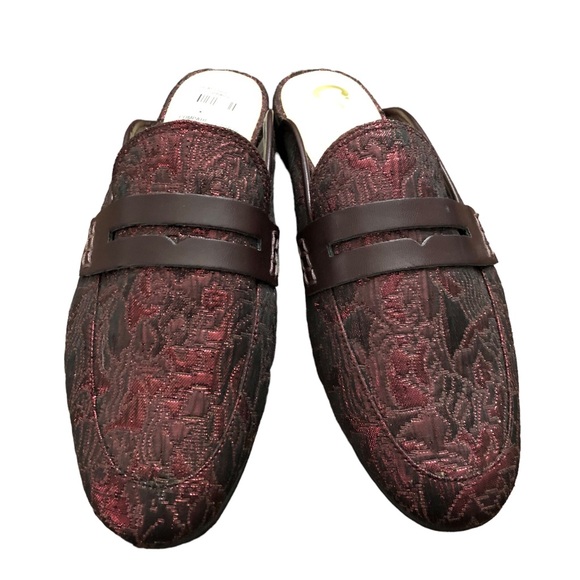 Circus by Sam Edelman Paulie Flats Shoes Slip on Mules Maroon Jacquard Size 8.5 - Picture 2 of 13